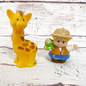 Vintage 1997 Little People Zoo Keeper Eddie and Giraffe